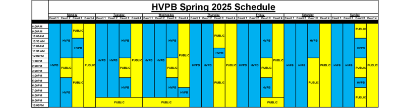 Horseshoe Valley Pickleball 2025 Spring Schedule